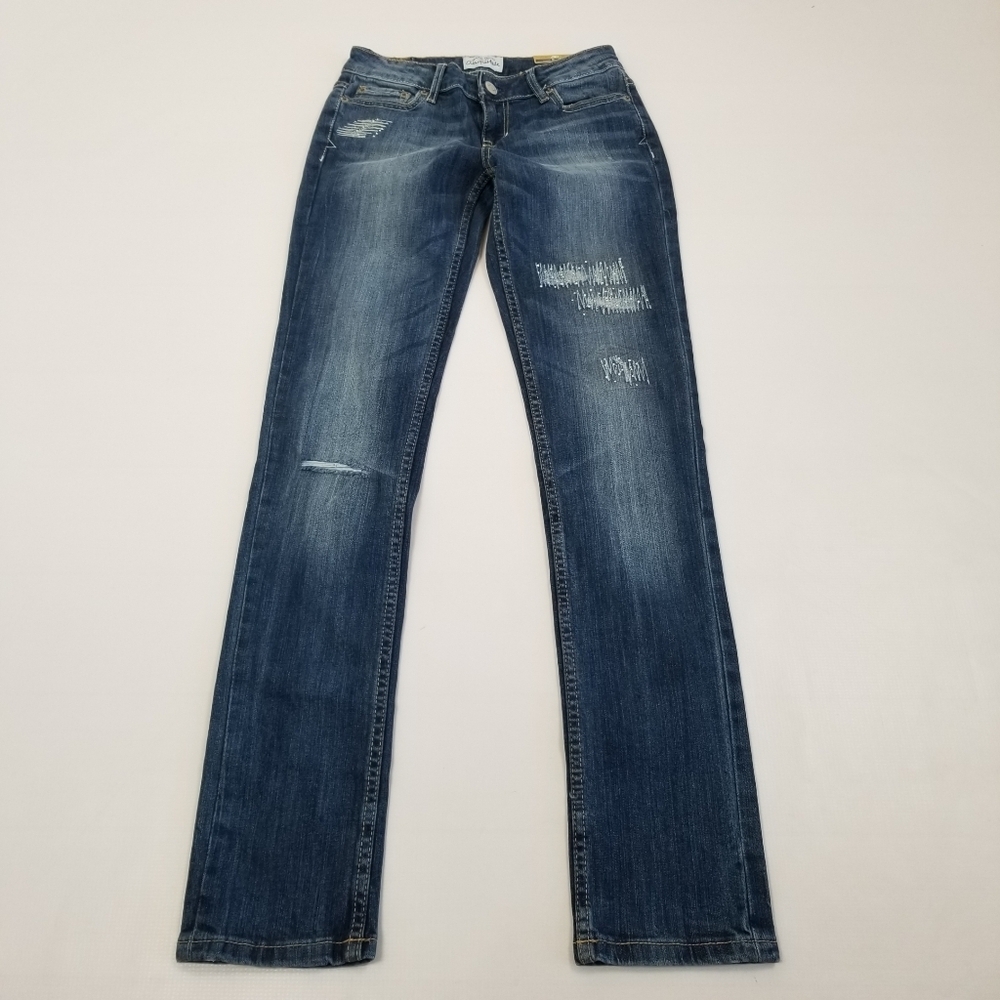 Aeropostale Bayla Low Rise Skinny Jeans Rhinestone Size 0 NWT